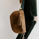  Genuine Leather Belt Bag Leather Fanny Pack Adjustable Crossbody Bag, Sling Bags for Women Minimalist Bag Causal Brown Gift for Mother's Day