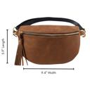  Genuine Leather Belt Bag Leather Fanny Pack Adjustable Crossbody Bag, Sling Bags for Women Minimalist Bag Causal Brown Gift for Mother's Day