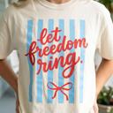  Let Freedom Ring Stripe Graphic Tee, 4th of July Shirt for Women, Patriotic Shirt Women, Fourth of July Outfit, America Graphic Tee, Cute Patriotic Shirt, USA Summer Tee