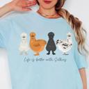  Life Is Better With Silkies Comfort Colors Tee, Silkie Chicken Shirt for Women, Chicken Mom Graphic Tee, Cute Farm Chicken T-Shirt, Backyard Chicken Lover Gift