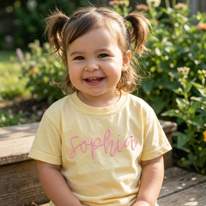 Kid Personalized Puff Print Comfort Colors Tee Toddler & Youth