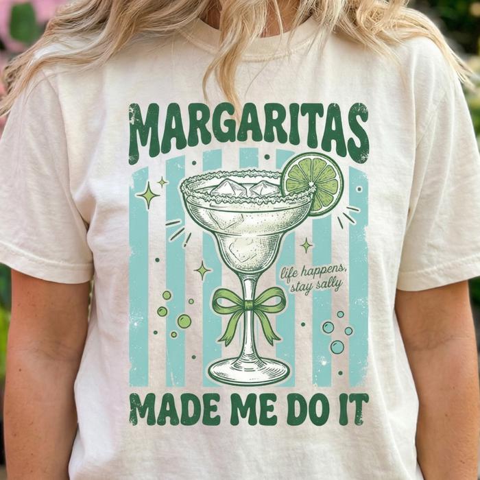 Margaritas Made Me Do It Shirt, Girls Trip Tee, Funny Tequila Gift for Her, Margarita Graphic Shirt, Bachelorette Shirt, Funny Saying Shirt