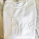  Custom Puff Monochrome Script Style Sweatshirt | School Mascot, City, State, or Area Code