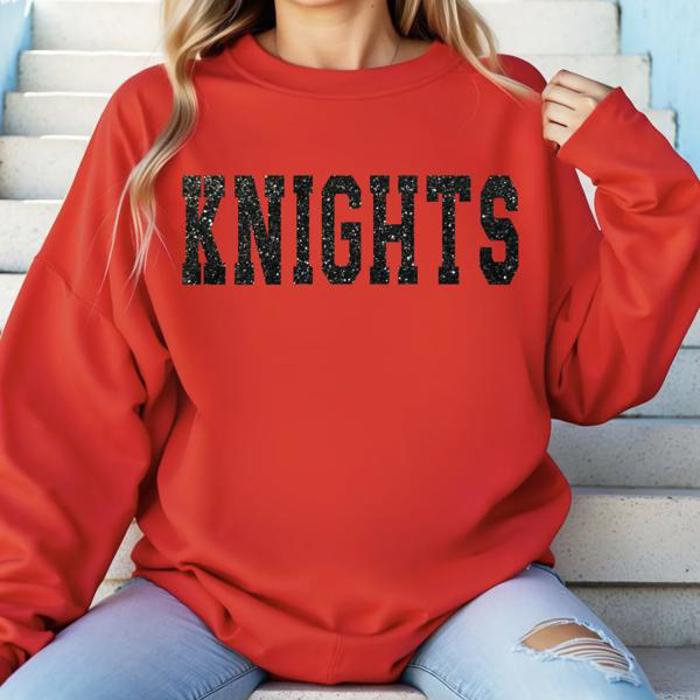 Custom Glitter Text Sweatshirt, Personalized Team or School Spirit Sweatshirt for Women, Game Day Crewneck, Custom Name Sparkle Pullover