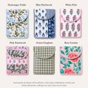  Floral Patchwork Quilted Kindle Sleeve, Padded iPad Mini Case, Cotton Storage Pouch, Magnetic Closure E Reader Cover, Travel Organizer, Small Tech Accessory Bag