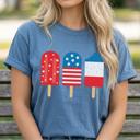  Patriotic Popsicle Graphic Tee, Fourth of July Shirt, Fun Summer Outfit, USA Popsicle Tee, Independence Day Shirt, Cute Gift for Her, Casual Women’s Top