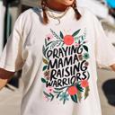  Praying Mama Raising Warriors Floral Comfort Colors Tee – Faith-Based Mom Shirt for Women, Christian Motherhood Graphic Tee Inspired by Psalm 127