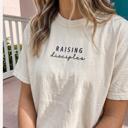  Raising Disciples Embroidered Comfort Colors Tee, Christian Mom Shirt, Faith Based Apparel, Religious Gift for Her, Christian Embroidered Tee