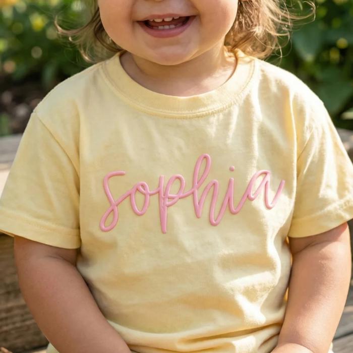 Kid Personalized Puff Print Comfort Colors Tee Toddler & Youth