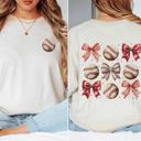  Baseball and Bows Graphic Comfort Colors Tee – Softball Game Day Shirt for Women, Cute Sporty Oversized T-Shirt