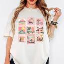  Pink Summer Beach Postcards Graphic Tee, Women’s Tropical Comfort Colors Shirt, Girly Summer Aesthetic T-Shirt, Vacation Beachwear Gift, Outfit for Summer