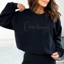  Custom Puff Monochrome Script Style Sweatshirt | School Mascot, City, State, or Area Code