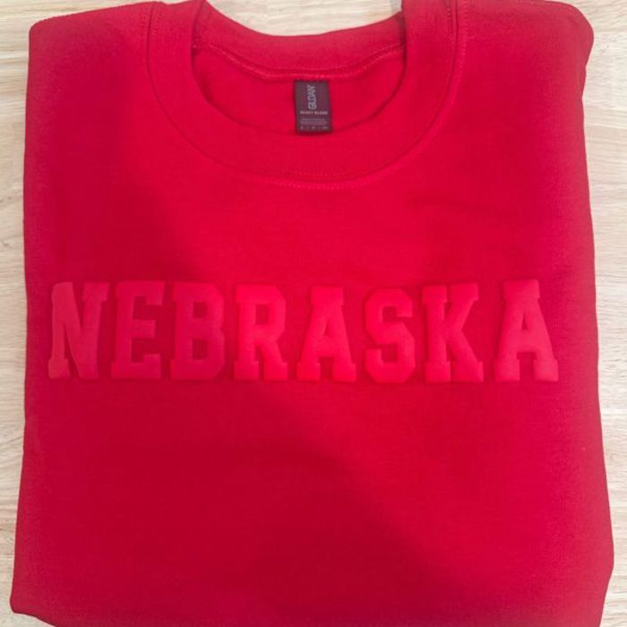 Custom Embossed Sweatshirt, City State or Area Code Name Sweatshirt, Custom School Sweatshirt Mascot Team Name Monotone Sweater