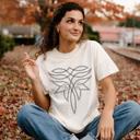  Boot Stitch Western Tee, Comfort Colors Crewneck T-Shirts for Women, Graphic Tee Cotton Tee