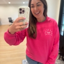  Embroidered God Is Good Sweatshirt – Minimalist Christian Crewneck with Bow Detail, Faith-Based Gift for Women