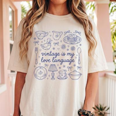 Vintage Lover Comfort Colors Tees, Thrifting Shirts, Antique Lover Gift, Flea Market Outfit, Cottagecore Graphic Tee, Grandmillennial Shirt, Retro Aesthetic Tee