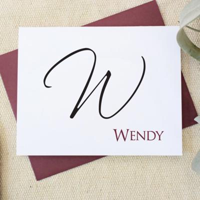 Calligraphy Stationary, Personalized Stationery Set, Custom Notecard Set, Set of 10