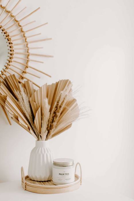 14” Dried Palm Tree Leaves Set, Natural Leaf Decor, Preserved Palm Spear Bundle, Boho Tropical Wedding Decor, Hawaii Wedding Arrangement