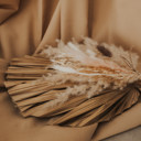  Gold Metallic Palm Frond Dried Glam Palm Leaf DIY Decoration Material Luxury Party Event Wedding Table Centerpieces Decor - 3PCs - 14”