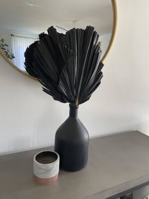 14” Decorative Palm Tree Leaf, Gothic Wedding Table Decor, Moody Home Decor Accents, Alt Black Vase Fillers, Diy Decoration Material