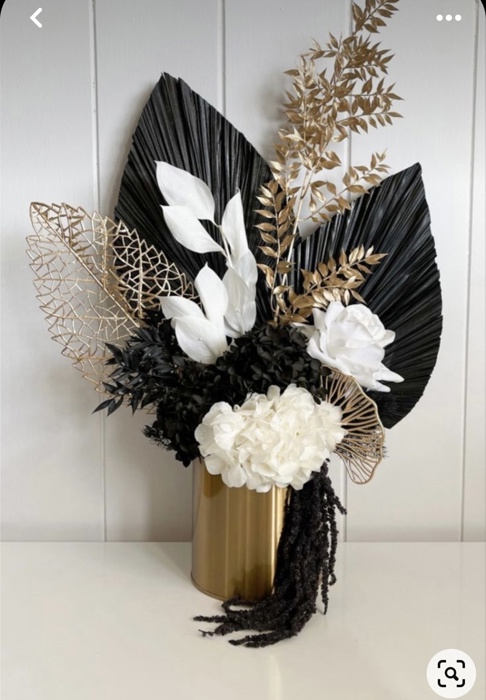 14” Decorative Palm Tree Leaf, Gothic Wedding Table Decor, Moody Home Decor Accents, Alt Black Vase Fillers, Diy Decoration Material