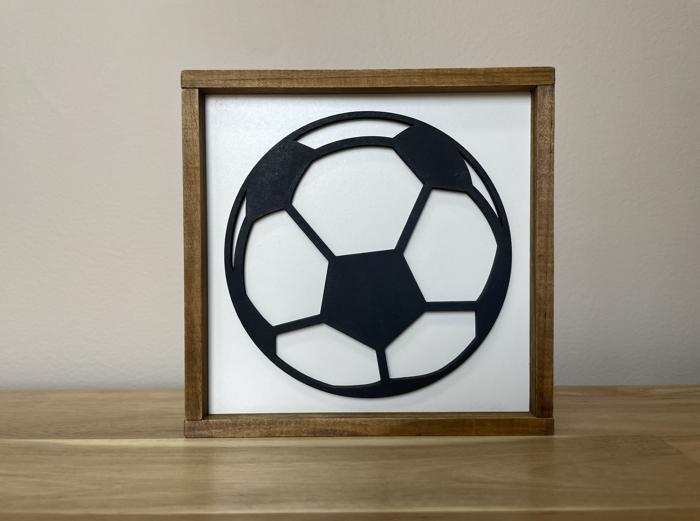 5"x5" Soccer Sign | Black/White Team Gift