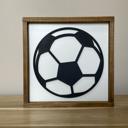  5"x5" Soccer Sign | Black/White Team Gift