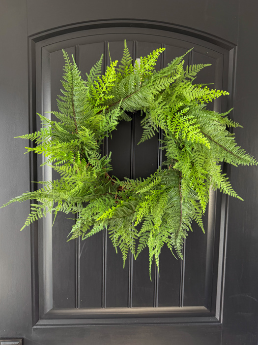 Full Fern Wreath for Front Door, Greenery Wreath, Summer Wreath with Optional Bow, Everyday Front Door Decor