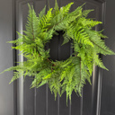  Full Fern Wreath for Front Door, Greenery Wreath, Summer Wreath with Optional Bow, Everyday Front Door Decor