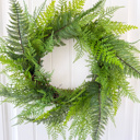  Full Fern Wreath for Front Door, Greenery Wreath, Summer Wreath with Optional Bow, Everyday Front Door Decor