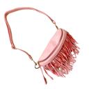 White Removable Fringe Crossbody Sling Bag | Pink