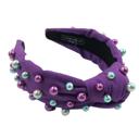  Purple Beaded Mardi Gras Headband