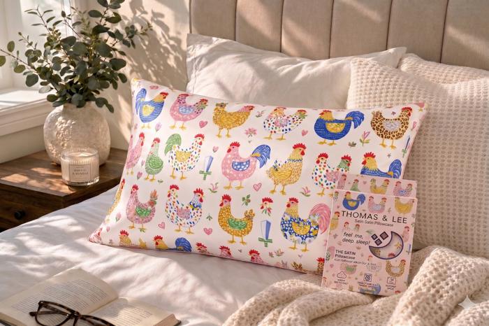 Giftable Sweet Chickens Satin Pillowcase