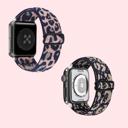 BOGO | Metallic Cheetah Nylon Elastic Band for Apple Watch 38/40/41mm and 42/44/45/46/49mm All Series