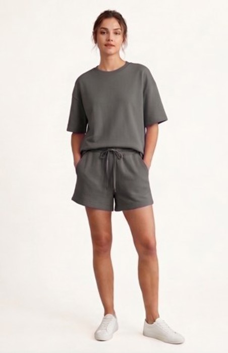 Short Sleeve Luxe Lounge Sets - Grey