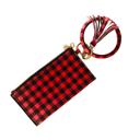 Red Buffalo Plaid Key Ring Wallet Wristlet
