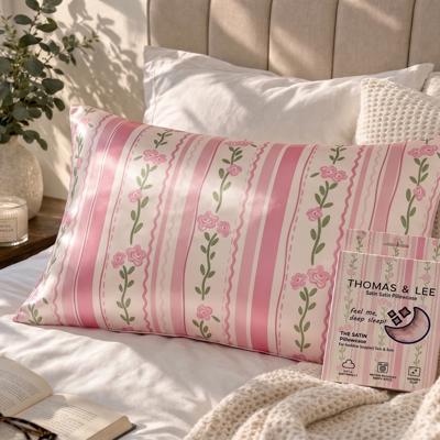 Giftable Pink Rose Satin Pillowcase