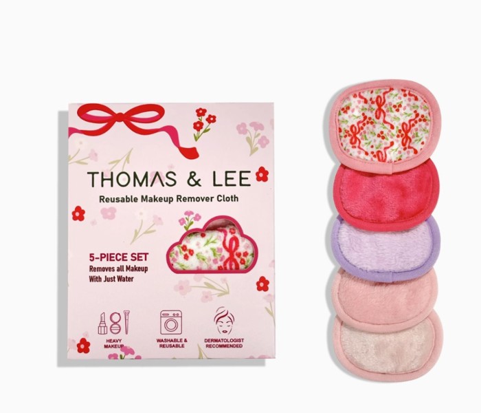 Red Blossom Makeup Eraser Reusable Face Cloths - 5 Piece Set