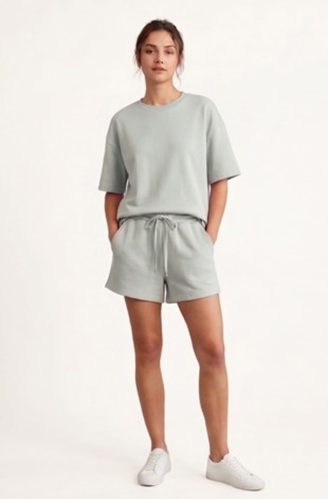 Short Sleeve Luxe Lounge Sets - Sage Green