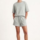  Short Sleeve Luxe Lounge Sets - Sage Green