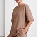  Short Sleeve Luxe Lounge Sets - Tan