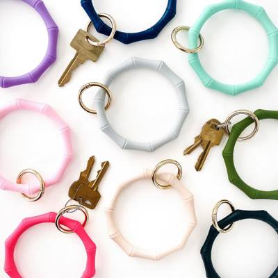 Diamond Cut Silicone Keychain Bangle