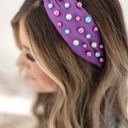  Purple Beaded Mardi Gras Headband