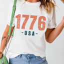 White Medium 1776 USA Vintage Graphic Tee