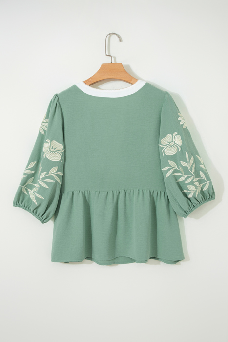 Joanna Puff Sleeve Babydoll Blouse