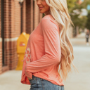  Rachel Floral Patchwork V Neck Long Sleeve Top