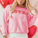  Raya LOVER Puff Print Drop Shoulder Pullover Sweatshirt