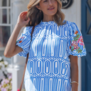  Aadhya Embroidered Puff Sleeve Blouse
