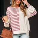Pink Small Aadhya Patchwork Oversized Pullover Top