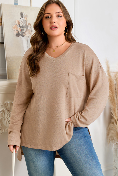 Abby Shoulder Knit Tunic PLUS Top